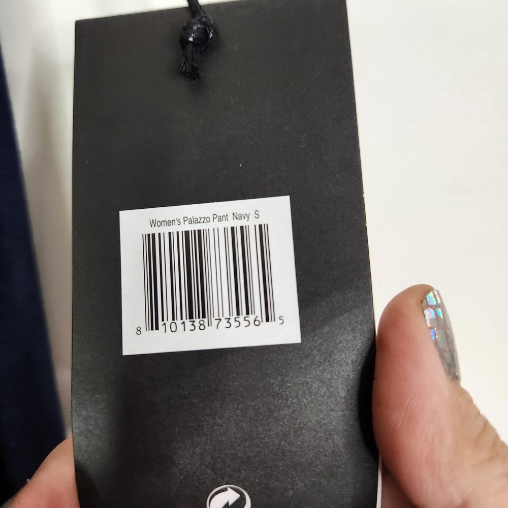 LAIRD Palazzo Pants Womens Small Navy Wide Leg Pull On Stretch Lounge‎ Relaxed - Picture 5 of 12